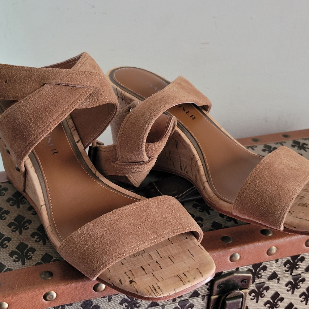 Donald J. Pliner Brown Suede Wedges
